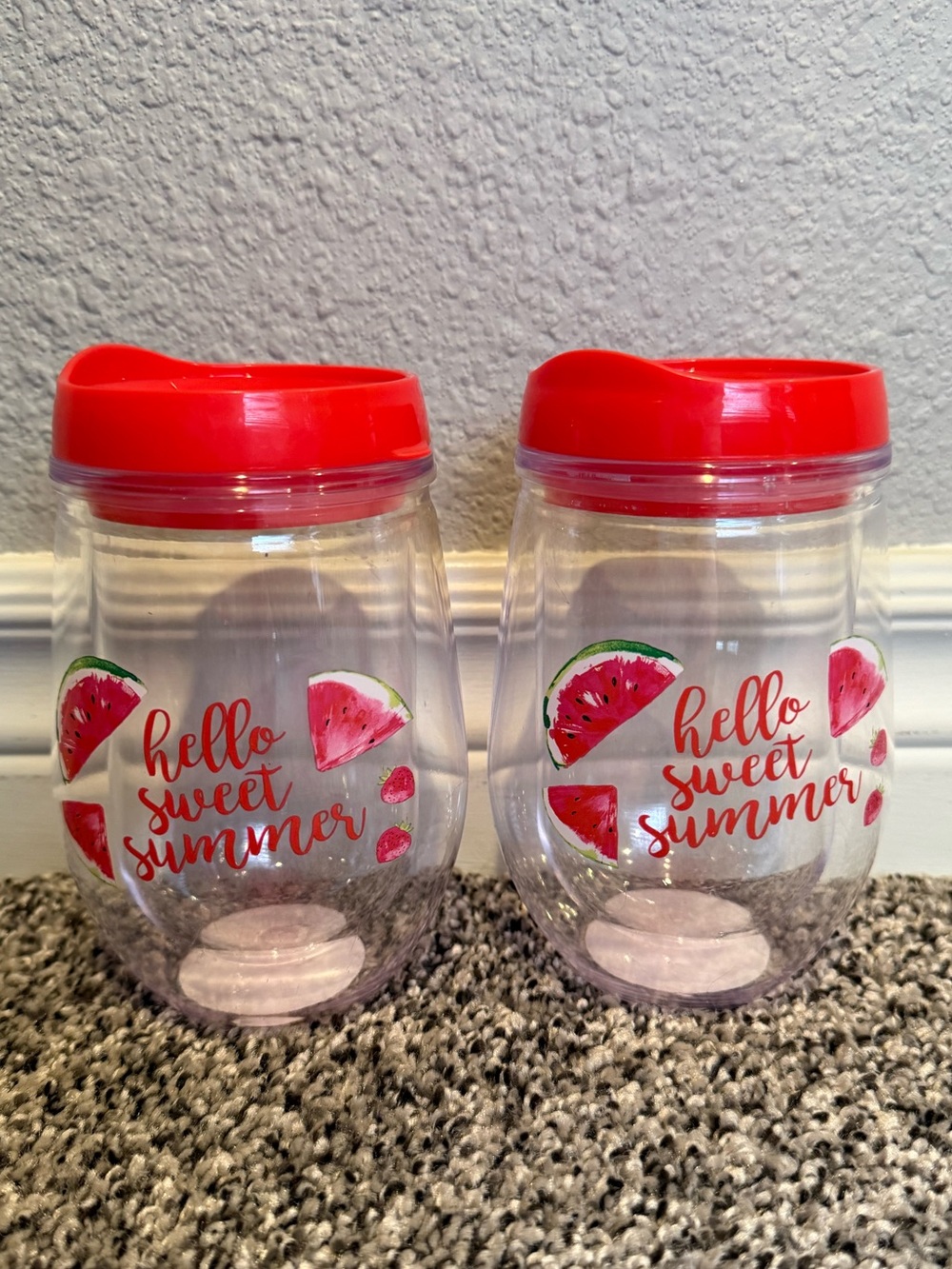 NEW “Hello Sweet Summer” Watermelon Tumblers - Set of 2 🍉🍉